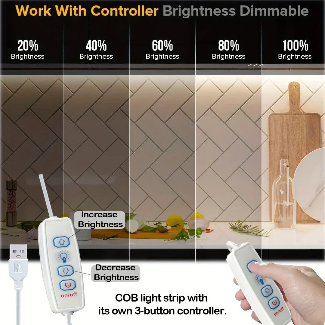 Dimmable USB COB LED Strip Light – Warm White – view 4