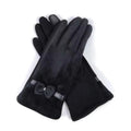 Women's Soft Velvet Touchscreen Gloves with Bow – view 1