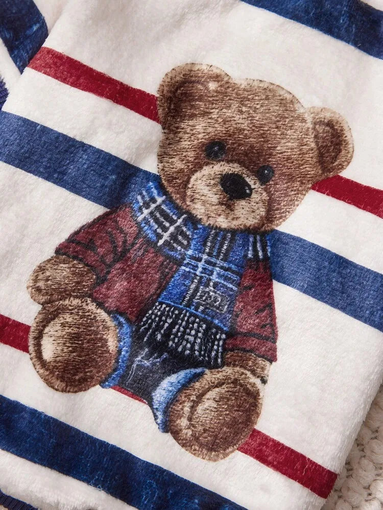 Striped Teddy Bear Fleece Dog Jumper – view 3