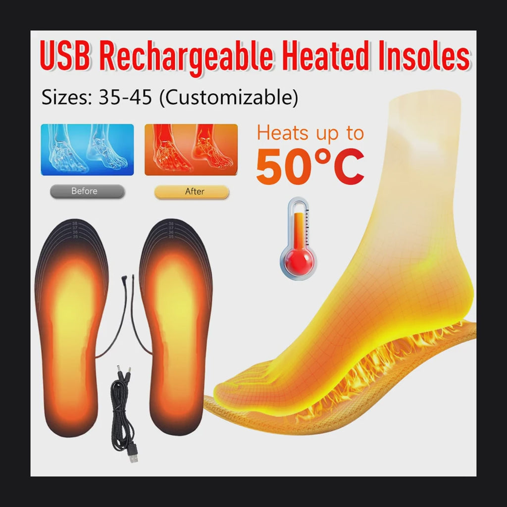 USB Heated Shoe Insoles – Foot Warmers for Cold Days