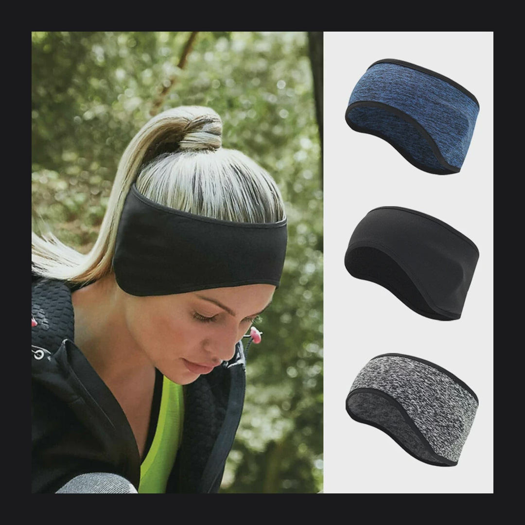 Fleece Ear Warmer Headband with Ponytail Gap